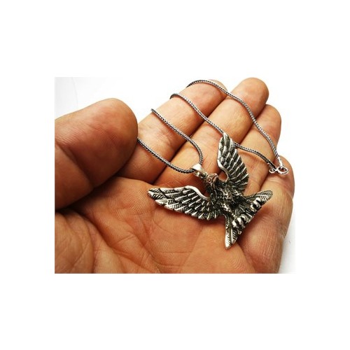 Osmanlı Gümüş Kartal Beşiktaş Gümüş Erkek Kolye Zincir