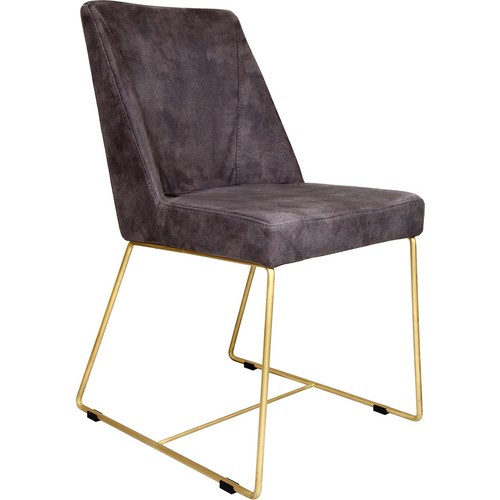 Altıncı Cadde Mat Pirinç Ayaklı Nubuk Tropez Sandalye Füme Fiyatı