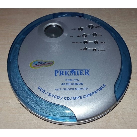 Premier Prm325 Portable Svcd Vcd Cd Mp3 Player Mavi Fiyatı