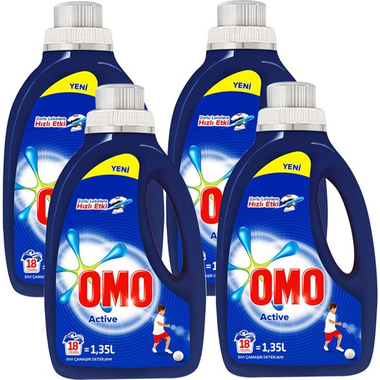 Omo Sıvı Çamaşır Deterjanı Active 1350 ml x 4 Adet Fiyatı