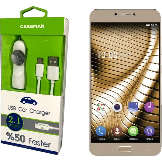 Case Man Casper Via A1 Araç Şarj Cihazı Adaptör + Data Kablosu Hızlı Şarj Özellikli