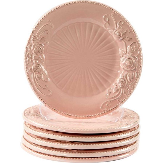 Vitale Pink Çiçekli 6�lı Set Pasta Tabağı Fiyatı