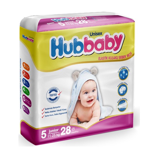 Hiper Hubbaby Bebek Bezi 5 Beden Junior 28 Adet Fiyatı