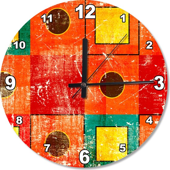 Cakasepetim Renkli Retro Stil Kareler Ahşap Duvar Saati Fiyatı Cakasepetim Renkli Retro Stil Kareler Ahşap Duvar Saati Fiyatı