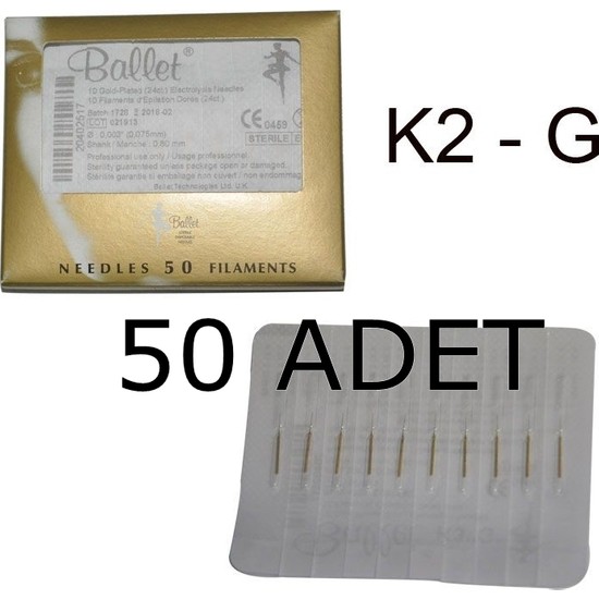 Ballet Gold K2G Altın Epilasyon İğnesi 50 Li Paket