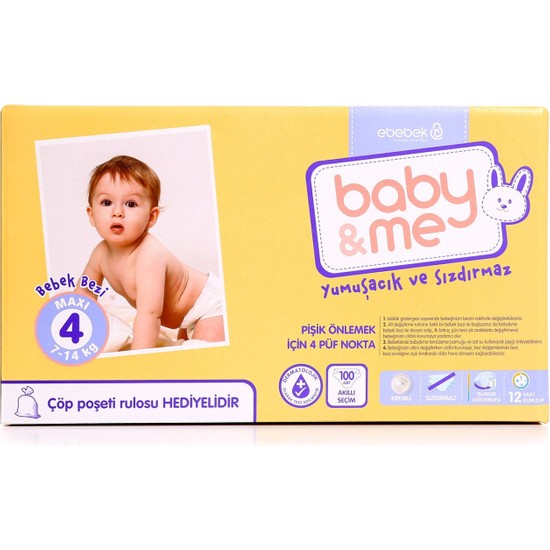Baby&amp;Me Bebek Bezi Maxi 4 Numara 100 Adet Fiyatı