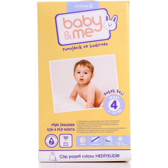 Baby&amp;Me Bebek Bezi Maxi 4 Numara 100 Adet Fiyatı