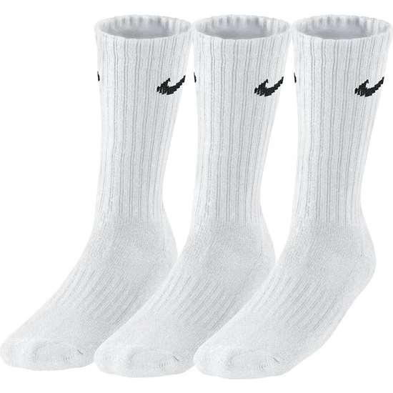 Nike Sx4508-101 3Ppk Value Cotton 3'Lü Beyaz Spor Çorap