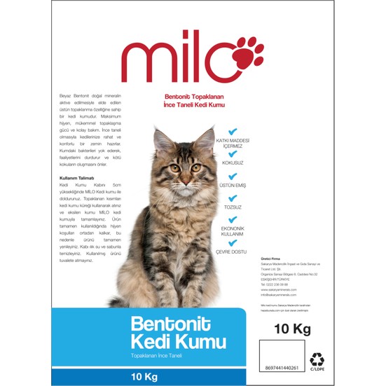 Milo Bentonit Topaklanan İnce Taneli Kedi Kumu 10 Kg Fiyatı