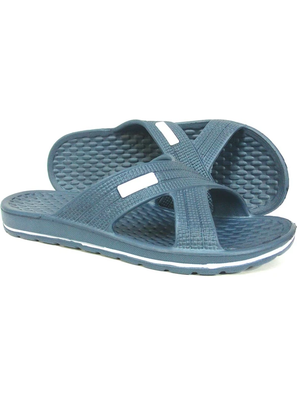 Gezer 8416 Lacivert Beyaz Erkek Deniz Kumsal Plaj Terliği