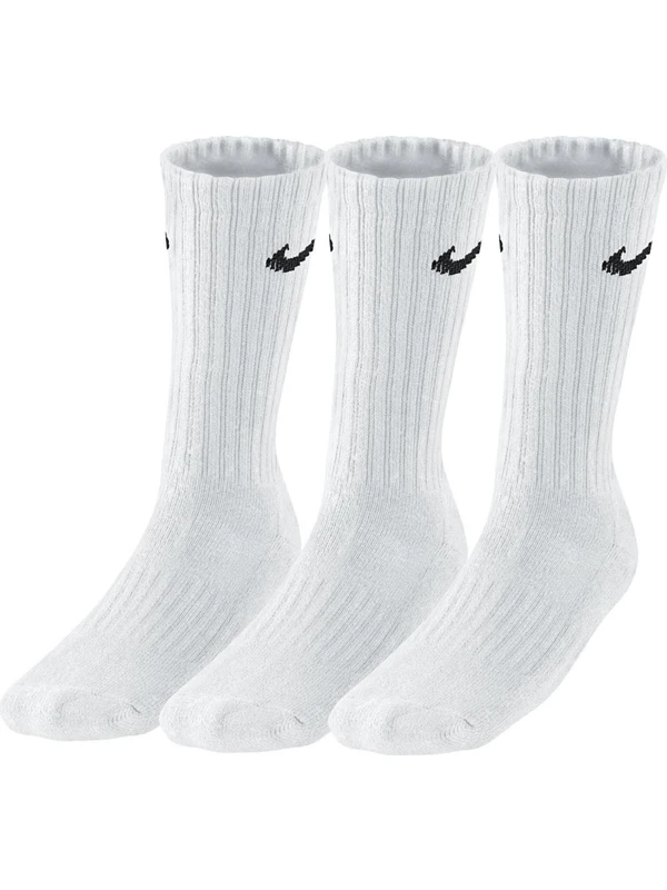 Nike Sx4508-101 3Ppk Value Cotton 3'Lü Beyaz Spor Çorap