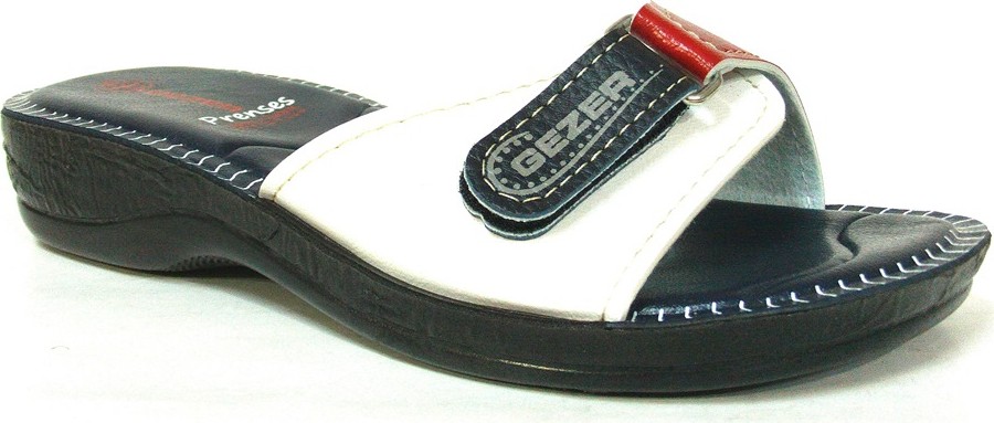 Gezer 8727 Lacivert Beyaz Kırmızı Anatomik Bayan Terlik