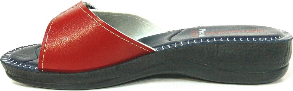 Gezer 8727 Lacivert Beyaz Kırmızı Anatomik Bayan Terlik görsel 3