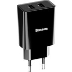 Baseus Speed Mini Dual Seyahat Şarjı 10.5W-Siyah CCFS-R01
