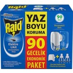 Raid Elektro Likit Sivrisinek Kovucu 90 Gece Etkili 1 Isıtıcı 2 Yedek 54.8 ml Ekonomik Paket