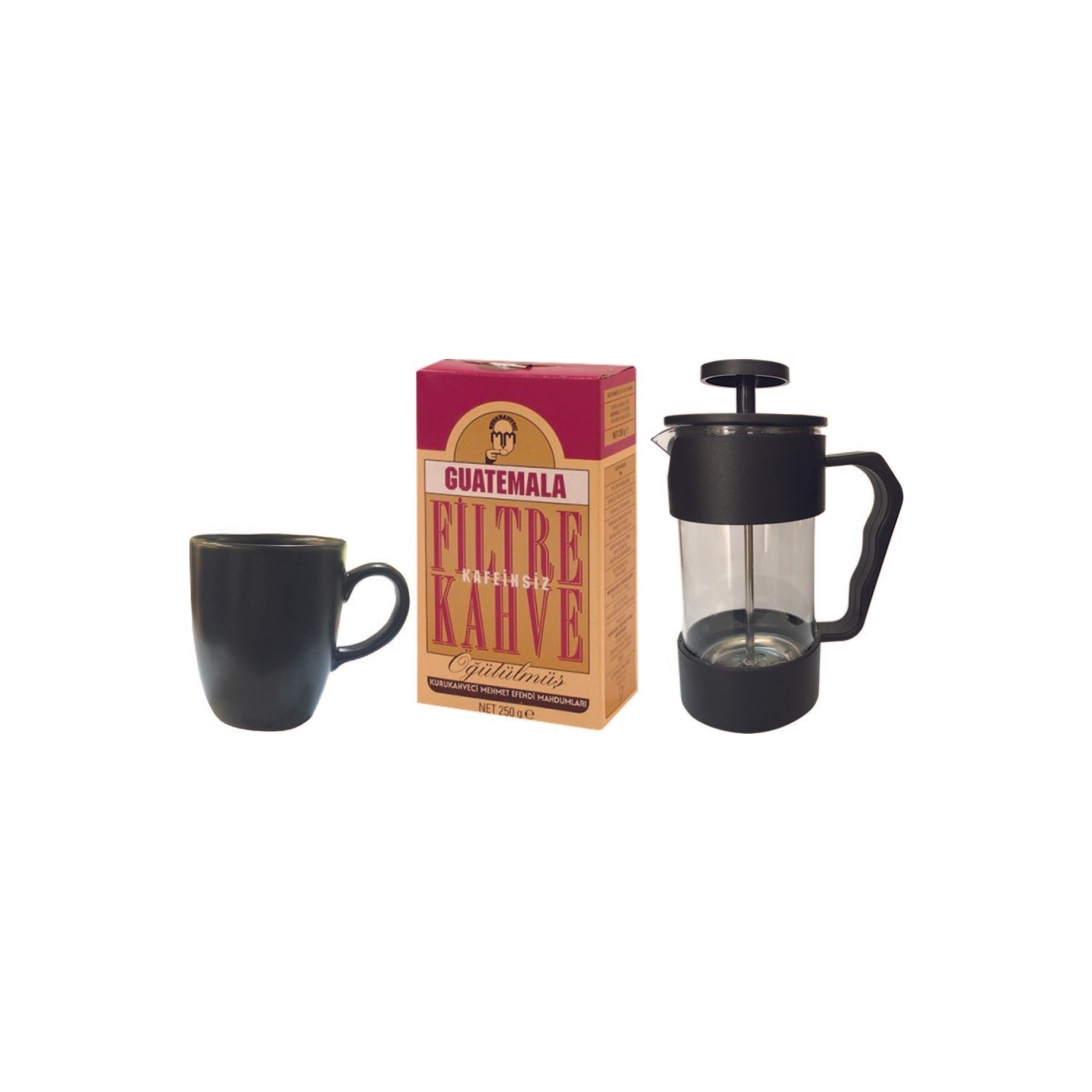 kuru kahveci mehmet efendi siyah kupa mehmet efendi guatemala filtre kahve 250 gr siyah frenchpress kahve seti