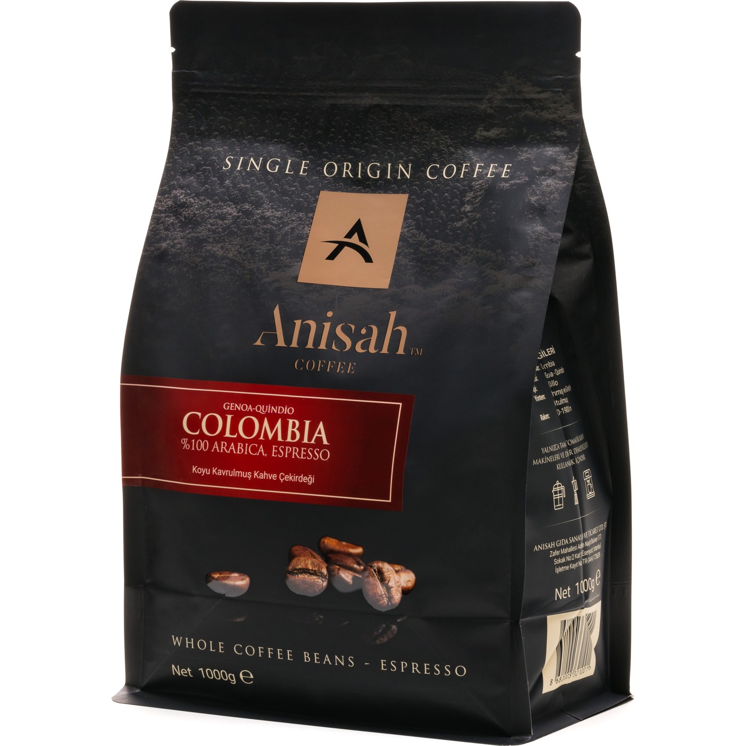 Anisah Genoa Espresso Çekirdek Kahve Koyu Kavrulmuş 1000 gr Fiyatı