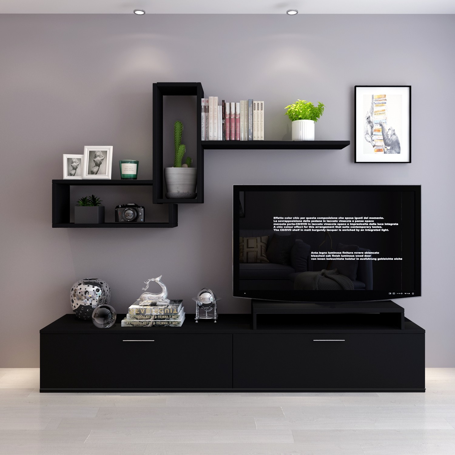 Suhan Concept Roma Tv Ünitesi Siyah Fiyatı - Taksit ...