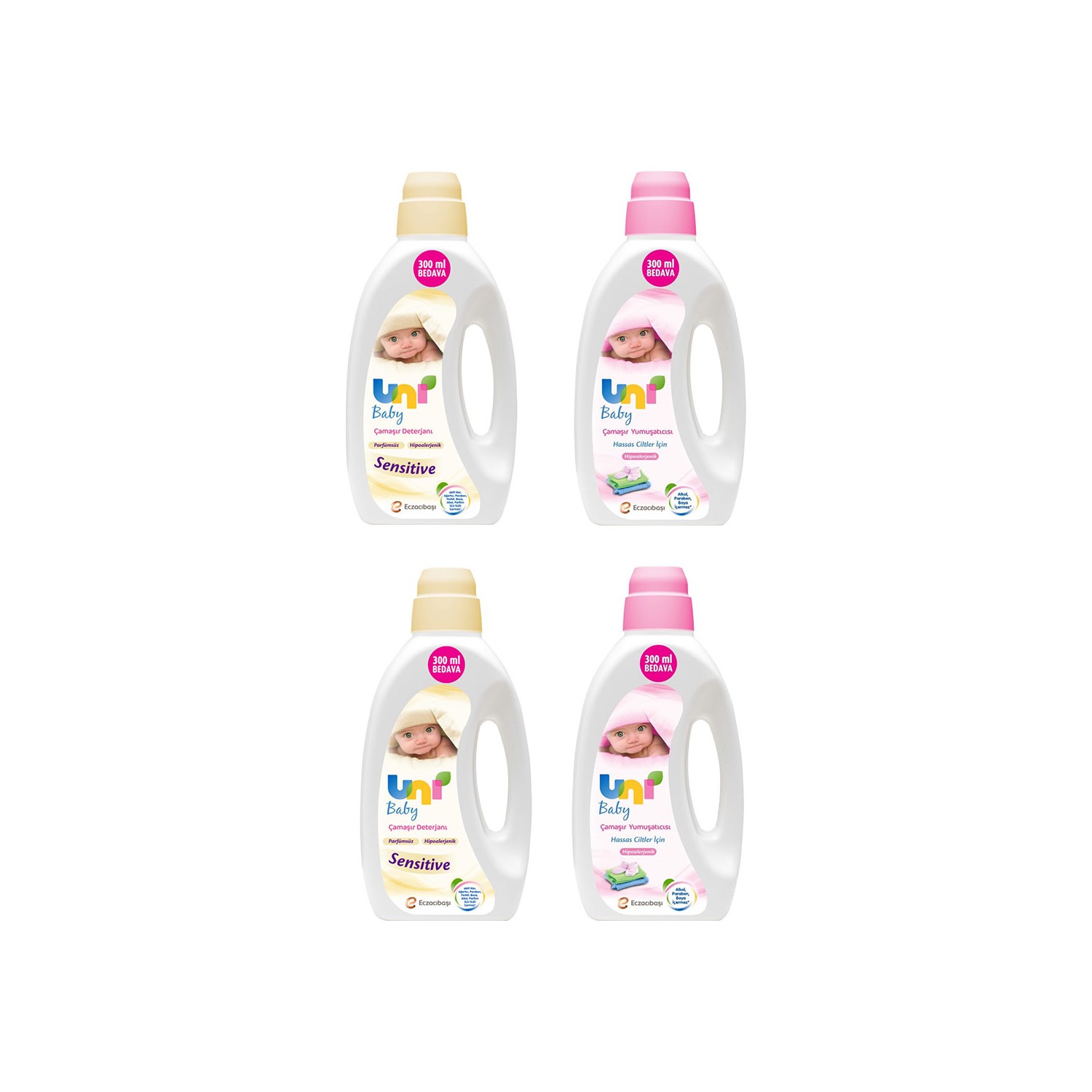Uni Baby 1800 ml Sıvı Deterjan Sensitive 2 Adet + Uni Baby