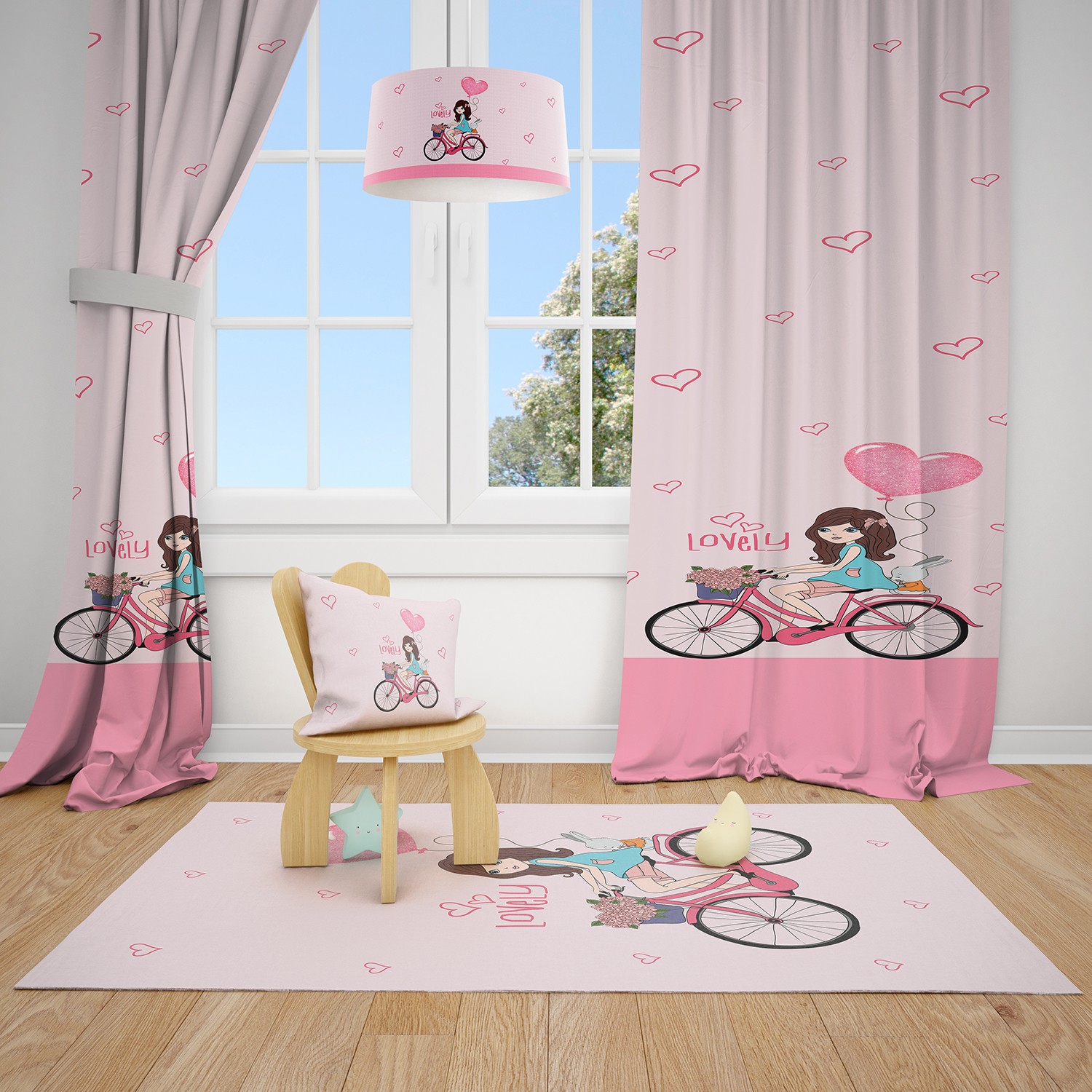 Mekta Home Lovely 2 Çocuk ve Bebek Odası Fon Perde 2 Kanat