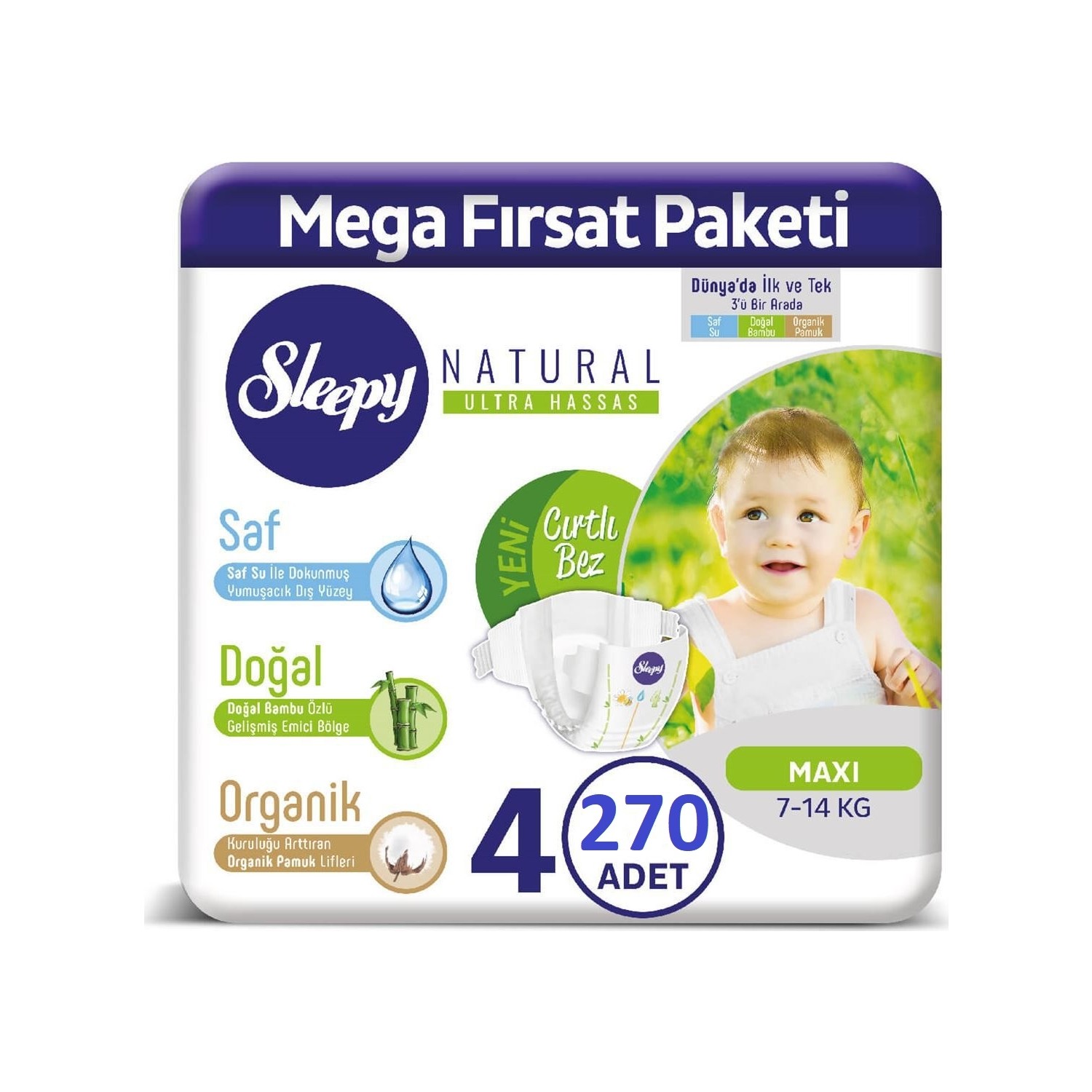 Sleepy Natural Bebek Bezi 2 Aylık Fırsat Paketi 4 Numara Fiyatı