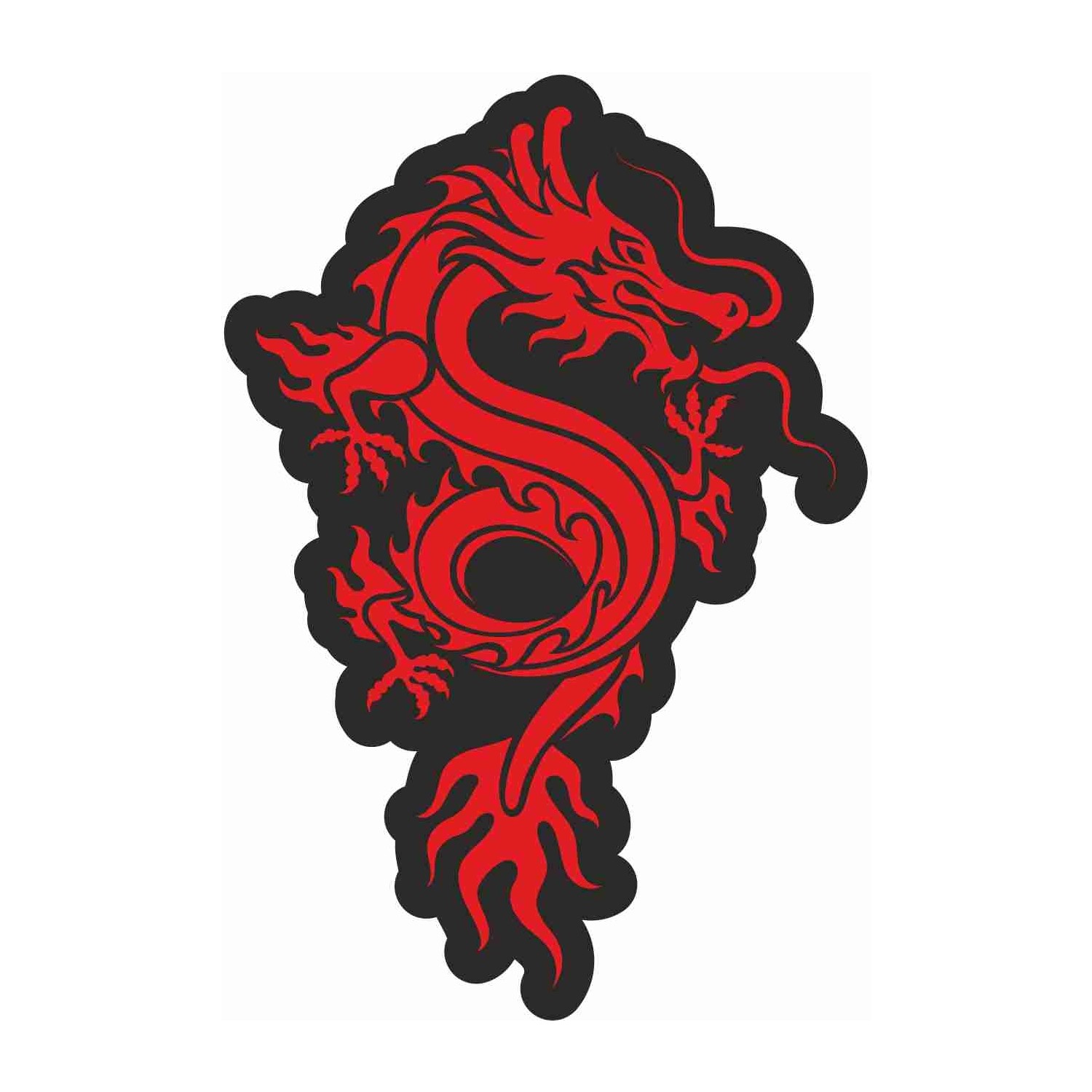 Sticker Atolyesi Kirmizi Siyah Ejderha Dragon Sticker Fiyati