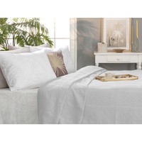 English Home Palm Baskılı Çift Kişilik Pike Takımı 200 x 220 Cm Gri