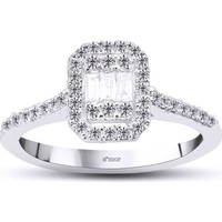 Amor 0.35 Karat Baget Pırlanta Yüzük F-Sı 14K