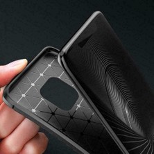 Case 4U Xiaomi Redmi Note 9S / Note 9 Pro Kılıf Rugged Armor Karbon Desenli Lüx Negro Silikon Arka Kapak + Cam Ekran Koruyucu Siyah