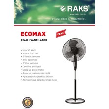 RAKS Eco Max 16" 3 Kanatlı Ayaklı Vantilatör