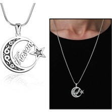 DAVİD BLACK Ayyıldız Tasarım Kişiye Özel Isim Yazılı 925 Ayar Gümüş Erkek Kolye