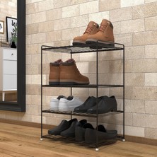 Tekno-tel 4 KATLI METAL RAF AYAKKABILIK SİYAH EG206