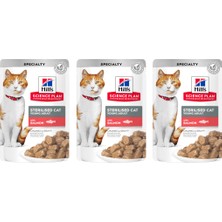 Hill’s Science Plan Pouch Somonlu Yaş Kısır Kedi Maması – 3X85 gr