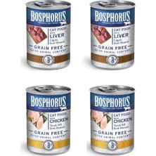 Bosphorus Tahılsız Yetişkin Kedi Maması – 4’lü Paket (2x Ciğerli, 2x Tavuklu)
