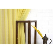 Massarelli Keten Tül Limon Rengi 1-2 Seyrek Pile 100 x 260 cm