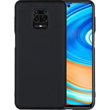 Case 4U Xiaomi Redmi Note 9S / Note 9 Pro Kılıf Klasik Mat Renkli Yumuşak Premier Silikon + Cam Ekran Koruyucu Siyah