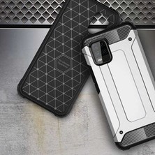 Case 4U Xiaomi Mi 10 Lite Kılıf Military Armor Çift Katmanlı Crash Silikon Kılıf + Cam Ekran Koruyucu Kırmızı