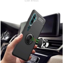 Case 4U Xiaomi Mi 10 Kılıf Autofocus Shockprof Ravel Yüzüklü Standlı Slikon Kapak Lacivert