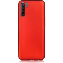 Case 4U Oppo Reno 3 Kılıf Klasik Mat Renkli Yumuşak Premier Silikon Kırmızı