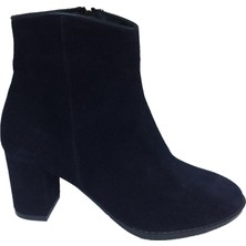 Elegan Lacivert Süet Deri Bot