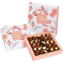 Bolçi Karışık Draje ve Spesiyal Çikolata 350 gr Çiçek Temalı Özel Tasarım Hediye Kutusu