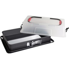 Fackelmann Zenker 7023 Deluxe Dikdörtgen Kelepçeli Kapaklı Pişirme ve Taşıma Tepsisi 43,5 x 29,6 cm