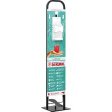 İhya Metal Temassız El Dezenfektan Standı 25 x 25 x 125 cm