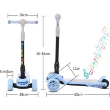 Pasifik Müzikli ve LED Işıklı Üç Teker ve Işıklı Çocuk Scooter