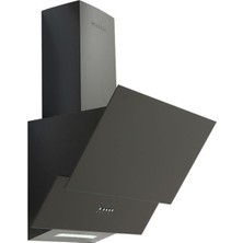 Ukinox Hawk 60 Modern Mekanik Siyah Cam Davlumbaz