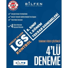 Bilfen Yayınları 4'lü Deneme - Gerçek ve Son Kontrol Tekrar Kitabı 2'li Set