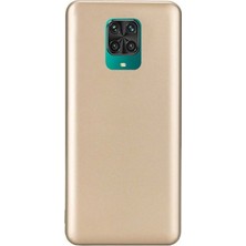 Case Street Xiaomi Redmi Note 9 Pro Kılıf Premier Silikon + Full Ekran Koruyucu Gold