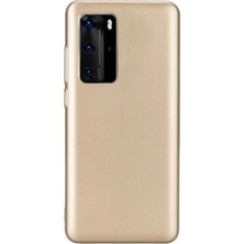 Case Street Huawei P40 Kılıf Premier Silikon Esnek Koruma Gold