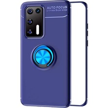 Case Street Huawei P40 Kılıf Ravel Silikon Yüzüklü Mıknatıslı Lacivert