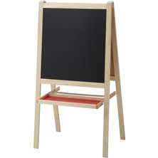 Decolfin Çift Taraflı Ayaklı Ahşap Yazı Tahtası Büyük Boy Tebeşir + Tahta Kalemi + Tahta Silgisi